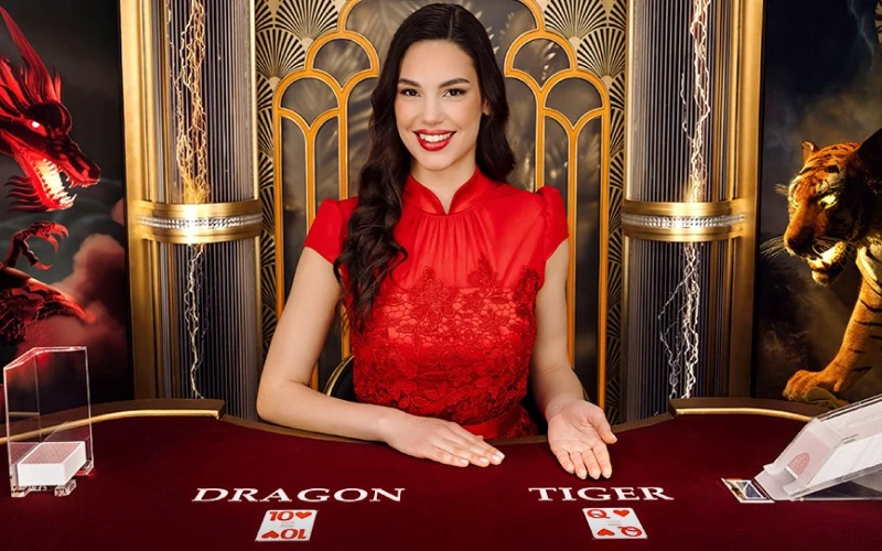 Faça apostas rápidas no Dragon Tiger do cassino oficial 1win.