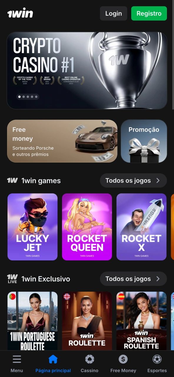 Acesse a página inicial da 1win e encontre rapidamente jogos e ofertas.