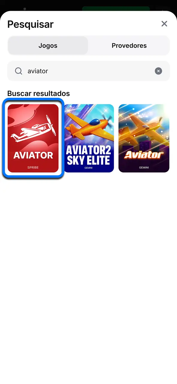 Encontre Aviator na 1win facilmente usando a busca ou categorias.
