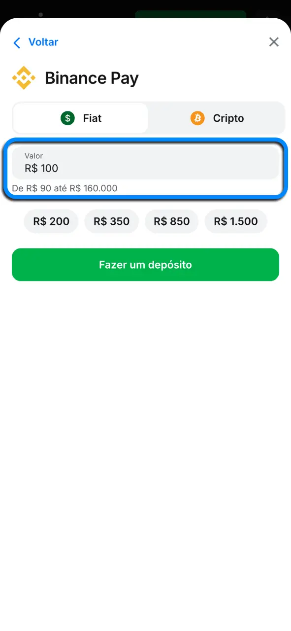 Defina o valor na 1win e controle facilmente quanto deseja adicionar.