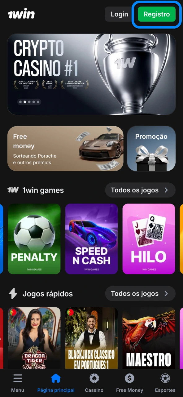 Crie sua conta na 1win e desbloqueie acesso ao universo dos eSports.
