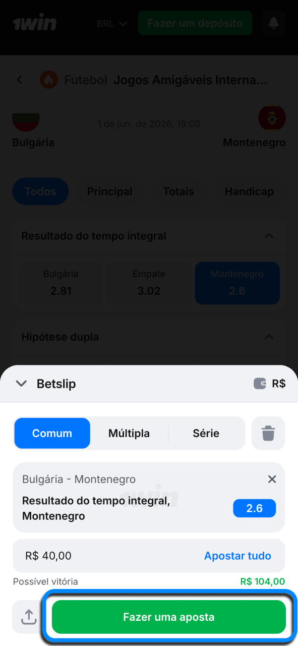 Confirme o bilhete na 1win e acompanhe seus resultados em tempo real.
