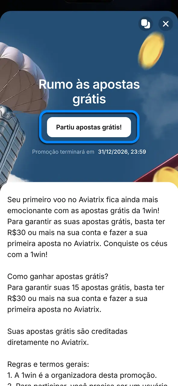 Confirme sua oferta na 1win e receba benefícios extras durante a utilização.
